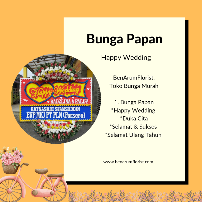 menemukan jasa bunga papan wedding terdekat di area balai sudirman